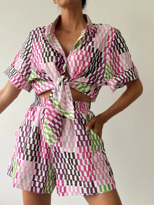 Nemi Şort Gömlek Takım